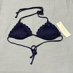 NWT Roxy Tiki Tri Navy Swimwear Top